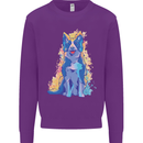 A Colourful Border Collie Dog Mens Sweatshirt Jumper Purple