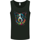A Colourful Border Collie Dog Mens Vest Tank Top Black
