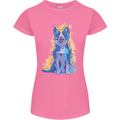 A Colourful Border Collie Dog Womens Petite Cut T-Shirt Azalea