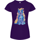 A Colourful Border Collie Dog Womens Petite Cut T-Shirt Purple
