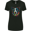 A Colourful Border Collie Dog Womens Wider Cut T-Shirt Black