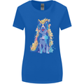 A Colourful Border Collie Dog Womens Wider Cut T-Shirt Royal Blue
