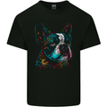 A Colourful Boston Terrier Dog Kids T-Shirt Childrens Black