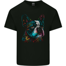 A Colourful Boston Terrier Dog Mens Cotton T-Shirt Tee Top Black