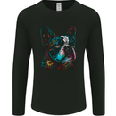 A Colourful Boston Terrier Dog Mens Long Sleeve T-Shirt Black
