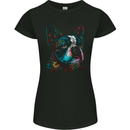 A Colourful Boston Terrier Dog Womens Petite Cut T-Shirt Black