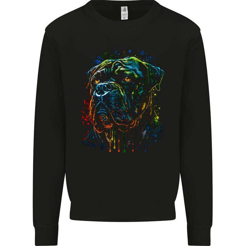 A Colourful Cane Corso Dog Mens Sweatshirt Jumper Black