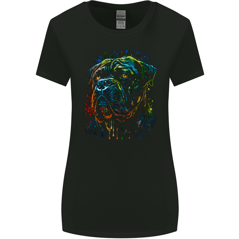 A Colourful Cane Corso Dog Womens Wider Cut T-Shirt Black