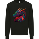 A Colourful Dragon Fantasy Kids Sweatshirt Jumper Black