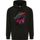 A Colourful Dragon Fantasy Mens 80% Cotton Hoodie Black