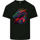 A Colourful Dragon Fantasy Mens Cotton T-Shirt Tee Top Black