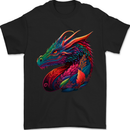 A Colourful Dragon Fantasy Mens T-Shirt 100% Cotton Black