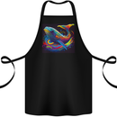 A Colourful Fantasy Whale Cotton Apron 100% Organic Black