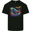 A Colourful Fantasy Whale Kids T-Shirt Childrens Black