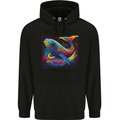 A Colourful Fantasy Whale Mens 80% Cotton Hoodie Black
