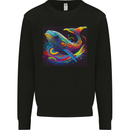 A Colourful Fantasy Whale Mens Sweatshirt Jumper Black