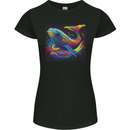 A Colourful Fantasy Whale Womens Petite Cut T-Shirt Black