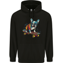 A Colourful French Bulldog on a Skateboard Childrens Kids Hoodie Black