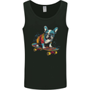 A Colourful French Bulldog on a Skateboard Mens Vest Tank Top Black