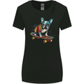 A Colourful French Bulldog on a Skateboard Womens Wider Cut T-Shirt Black
