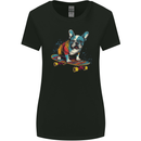 A Colourful French Bulldog on a Skateboard Womens Wider Cut T-Shirt Black