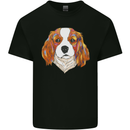 A Colourful King Charles Spaniel Dog Kids T-Shirt Childrens Black