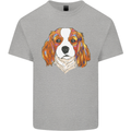 A Colourful King Charles Spaniel Dog Kids T-Shirt Childrens Sports Grey