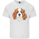 A Colourful King Charles Spaniel Dog Kids T-Shirt Childrens White