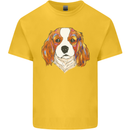 A Colourful King Charles Spaniel Dog Kids T-Shirt Childrens Yellow