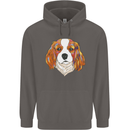 A Colourful King Charles Spaniel Dog Mens 80% Cotton Hoodie Charcoal