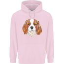A Colourful King Charles Spaniel Dog Mens 80% Cotton Hoodie Light Pink