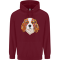 A Colourful King Charles Spaniel Dog Mens 80% Cotton Hoodie Maroon