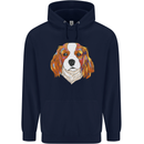 A Colourful King Charles Spaniel Dog Mens 80% Cotton Hoodie Navy Blue