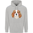 A Colourful King Charles Spaniel Dog Mens 80% Cotton Hoodie Sports Grey