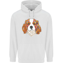 A Colourful King Charles Spaniel Dog Mens 80% Cotton Hoodie White