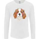 A Colourful King Charles Spaniel Dog Mens Long Sleeve T-Shirt White