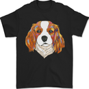 A Colourful King Charles Spaniel Dog Mens T-Shirt 100% Cotton Black