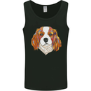 A Colourful King Charles Spaniel Dog Mens Vest Tank Top Black