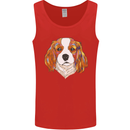 A Colourful King Charles Spaniel Dog Mens Vest Tank Top Red