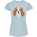 A Colourful King Charles Spaniel Dog Womens Petite Cut T-Shirt Light Blue