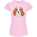 A Colourful King Charles Spaniel Dog Womens Petite Cut T-Shirt Light Pink