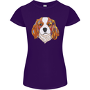 A Colourful King Charles Spaniel Dog Womens Petite Cut T-Shirt Purple