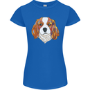 A Colourful King Charles Spaniel Dog Womens Petite Cut T-Shirt Royal Blue