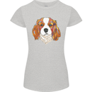 A Colourful King Charles Spaniel Dog Womens Petite Cut T-Shirt Sports Grey