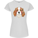A Colourful King Charles Spaniel Dog Womens Petite Cut T-Shirt White