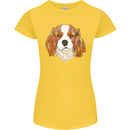 A Colourful King Charles Spaniel Dog Womens Petite Cut T-Shirt Yellow