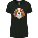 A Colourful King Charles Spaniel Dog Womens Wider Cut T-Shirt Black