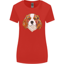 A Colourful King Charles Spaniel Dog Womens Wider Cut T-Shirt Red
