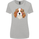 A Colourful King Charles Spaniel Dog Womens Wider Cut T-Shirt Sports Grey