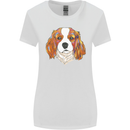 A Colourful King Charles Spaniel Dog Womens Wider Cut T-Shirt White